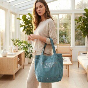 Victoria’s Secret Denim Shoulder Bag –‎ Light Wash – Studded